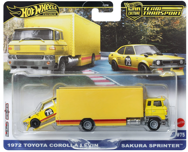Hot Wheels Premium Team Transport 1972 Toyota Corolla Levin and Sakura Sprinter Car Culture #75