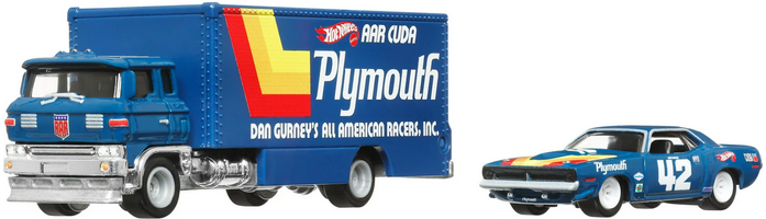 Hot Wheels Premium Team Transport Hauler 70' Plymouth AAR Cuda Sakura Sprinter Car Culture