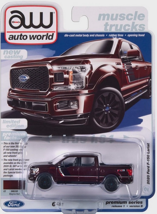 2020 Ford F-150 Truck - Magma Red Metallic w/Hood & Side Stripes