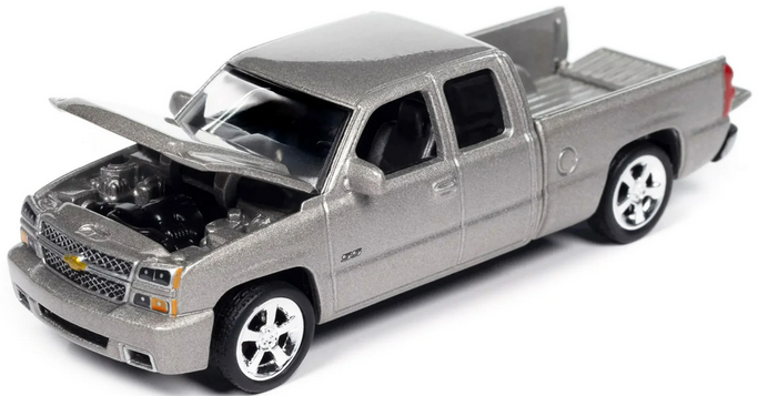 2006 Chevrolet Silverado SS Pickup Truck Silver Birch Metallic "Muscle Trucks" Series 1/64 Diecast Model Car by Auto World