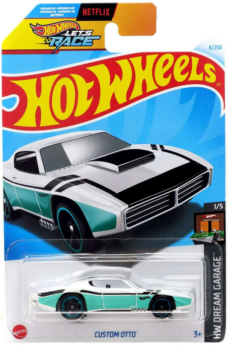 Hot Wheels White/Teal Custom Otto 6/250 HW Dream Garage 1/5