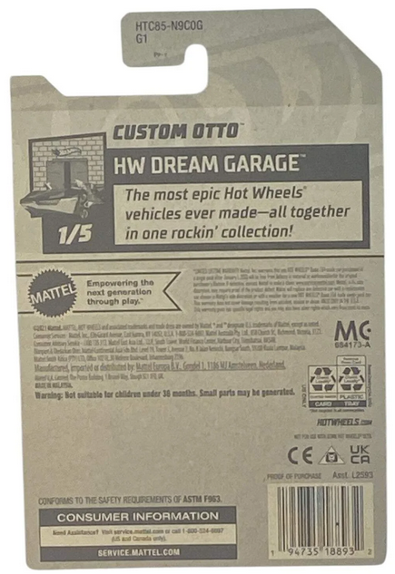 Hot Wheels White/Teal Custom Otto 6/250 HW Dream Garage 1/5