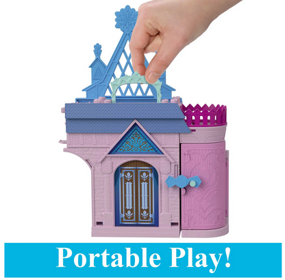 Disney Frozen Storytime Stackers Playset, Anna’s Arendelle Castle Dollhouse with Small Doll