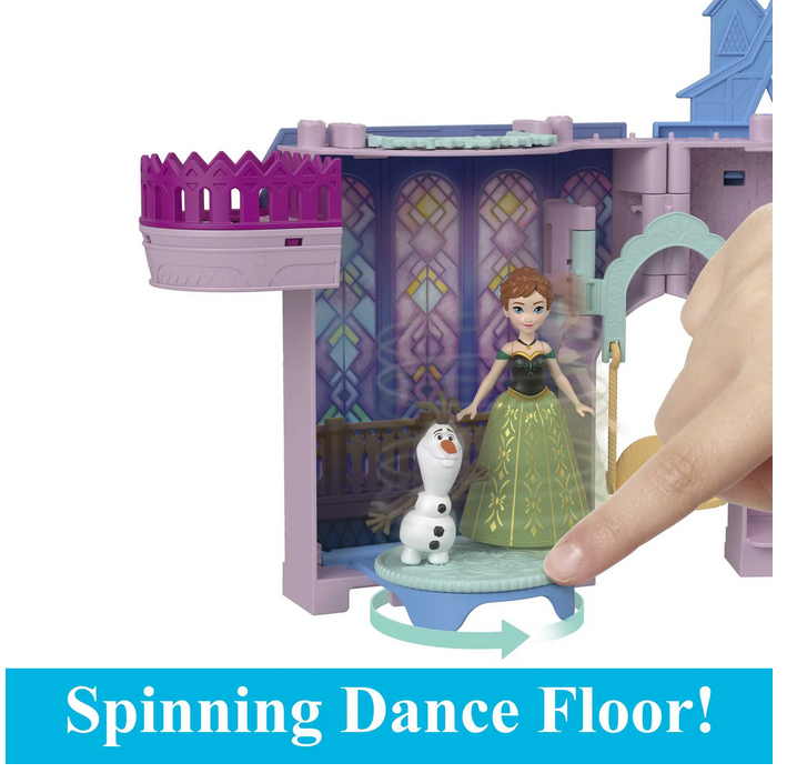Disney Frozen Storytime Stackers Playset, Anna’s Arendelle Castle Dollhouse with Small Doll