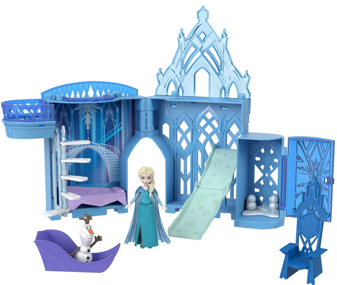 Disney Frozen Storytime Stackers Princess Elsa's Ice Palace, Doll House Playset with Small Doll