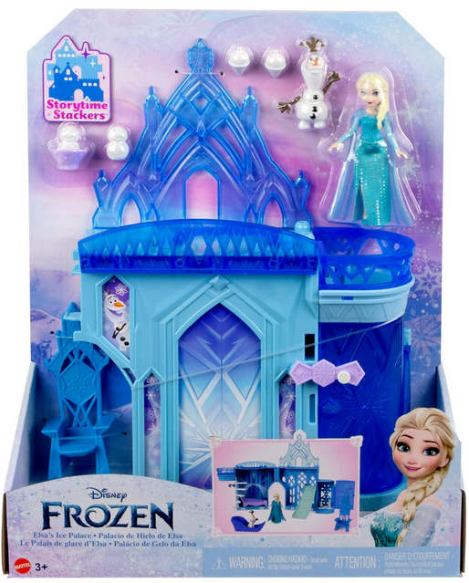 Disney Frozen Storytime Stackers Princess Elsa's Ice Palace, Doll House Playset with Small Doll