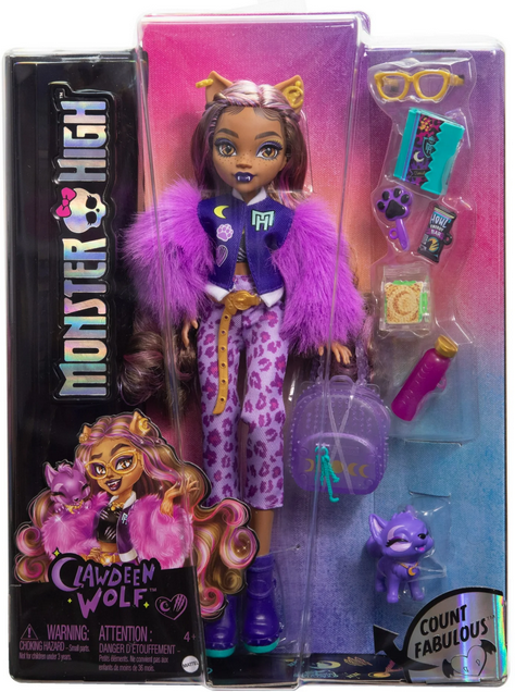 Monster High Clawdeen Wolf Fashion Doll with Pet Dog Crescent and Accessories