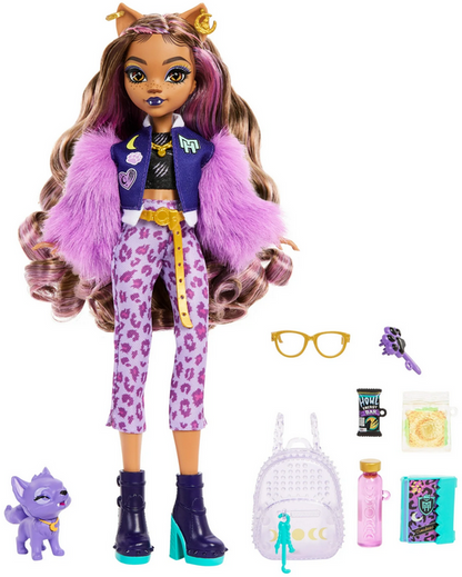 Monster High Clawdeen Wolf Fashion Doll with Pet Dog Crescent and Accessories
