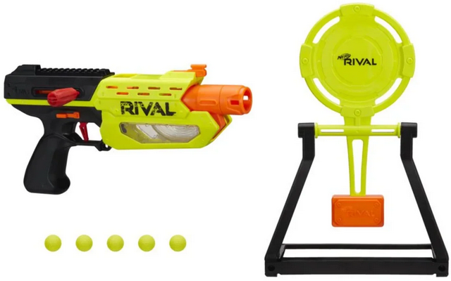 Nerf Rival Mercury XIX 500 Edge Series Ball Dart Blaster with Target and 5 Rounds For Outdoor Games Ages 14 and Up