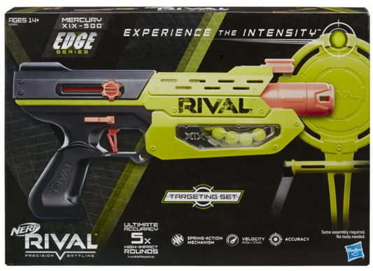 Nerf Rival Mercury XIX 500 Edge Series Ball Dart Blaster with Target and 5 Rounds For Outdoor Games Ages 14 and Up