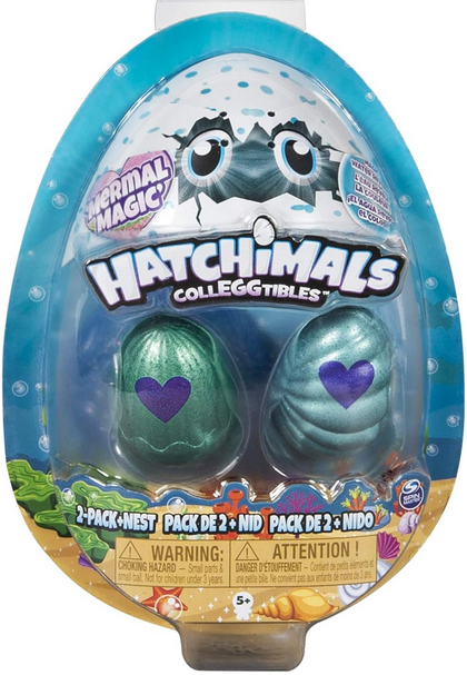 Hatchimals CollEGGtibles, Mermal Magic 2 Pack + Nest with Season 5 (Styles May Vary)