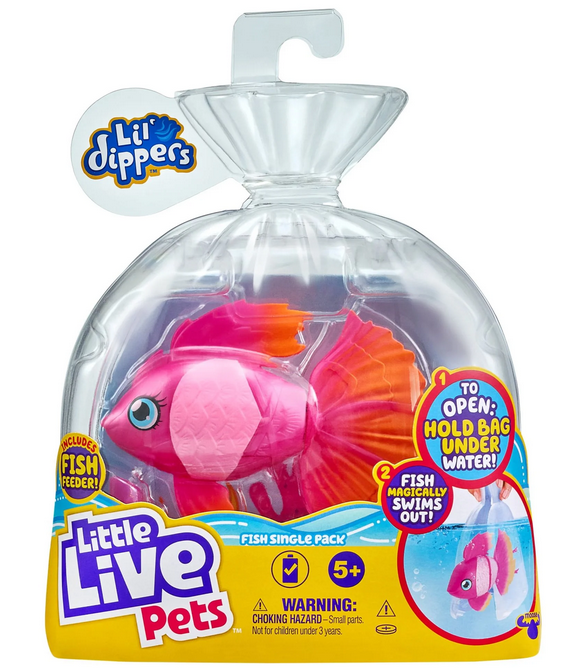 Little Live Pets, Lil' Dippers: Marina Ballerina, Interactive Pink Fish, Ages 5+