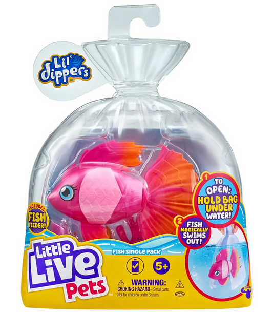 Little Live Pets, Lil' Dippers: Marina Ballerina, Interactive Pink Fish, Ages 5+