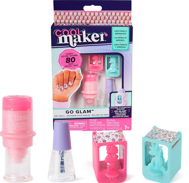 Cool Maker, GO Glam Nail Kit Refill, Unicorn & Mermaid Designs, Style 80 Nails (Packaging May Vary), Arts and Crafts Kids Toys for Ages 7 and up