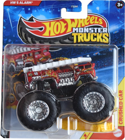 Hot Wheels Monster Trucks HW 5 Alarm, Monster Trucks Live 1/8 Includes Crushed car