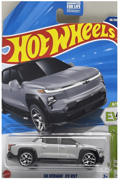2025 HOT WHEELS SILVERADO EV RST GREY 86/250 HW EV 6/10