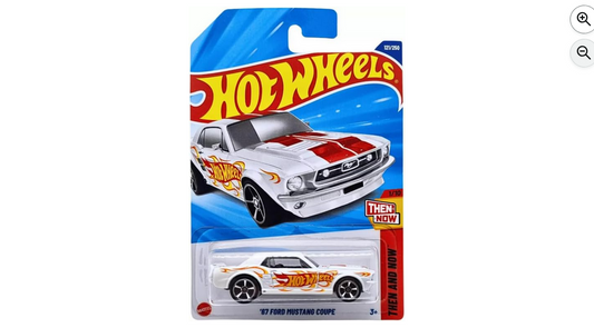 Hot Wheels '67 Ford Mustang Coupe [White], Then and Now 1/10, 121/250, 1:64 Scale Diecast Car