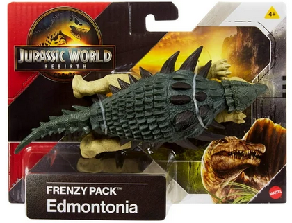 Jurassic World Rebirth Frenzy Pack Edmontonia Dinosaur Figure, Authentic Toy, Digital Play