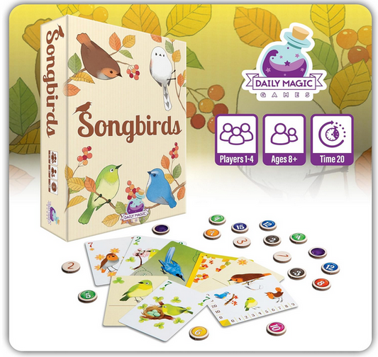 Songbirds Card Game - Fun Family Board Game for 1-4 Players - Easy to Learn Featuring Bird Art
