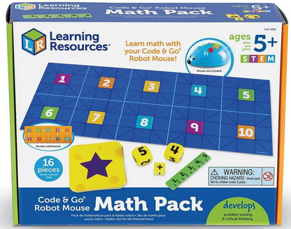 Learning Resources Code & Go Robot Mouse Math, STEM, Math Expansion Pack, Ages 5+