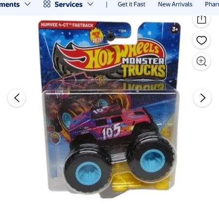 Hot Wheels Monster Trucks Humvee 4-CT Fastback
