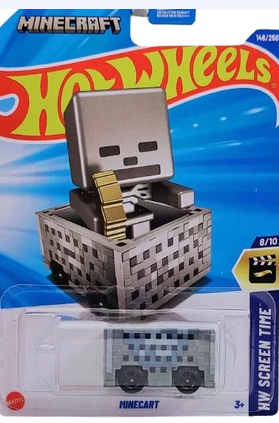 Mattel Hot Wheels Minecraft Die-Cast Metal Car - MINECART [HW Screen Time 8/10] HYY82
