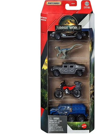 Jurassic World Matchbox Dinosaur Capture Team Die Cast Car 5-Pack