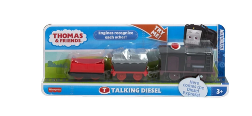 Thomas & Friends Talking Diesel Toy Train, Motorized Engine with Phrases & Sounds, 4 Pieces