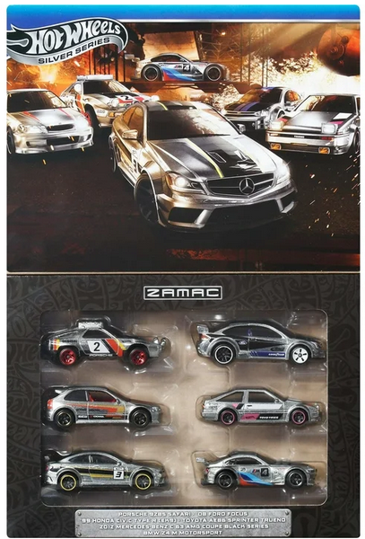 Hot Wheels 1:64 Scale Die-Cast Toy Cars & Trucks, Set of 6 Zamac Vehicles (Styles May Vary) [Walmart Exclusive]