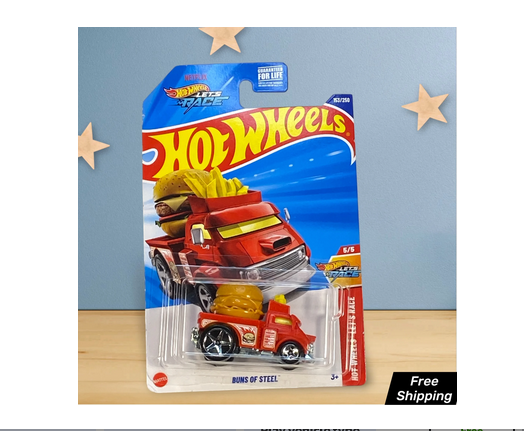 Hot Wheels Red Buns of Steel Fast Foodie #5/5 Toy Car 153/250