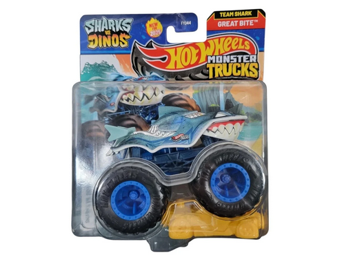 Hot Wheels Monster Trucks - Sharks vs. Dinos - Great Bite, 1:64 Scale Toy Car