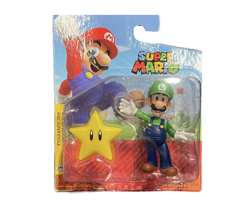 Super Mario Luigi with Super Star Figure