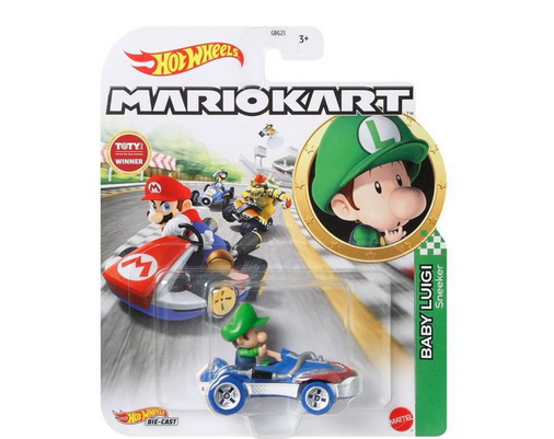 Hot Wheels Mario Kart Baby Luigi Sneeker Die-Cast Vehicle for Ages 3+