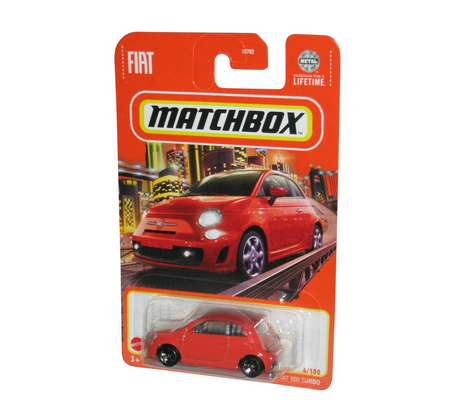 Matchbox 2019 Fiat 500 Turbo (2023) Mattel Orange Toy Car 4/100