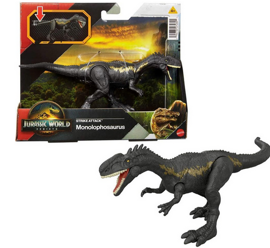 Jurassic World Rebirth Strike Attack Monolophosaurus Action Figure