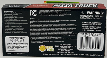 Maxx Action Pizza Truck Friction Motor Rubber Tires Lights and Sound Ages 3+