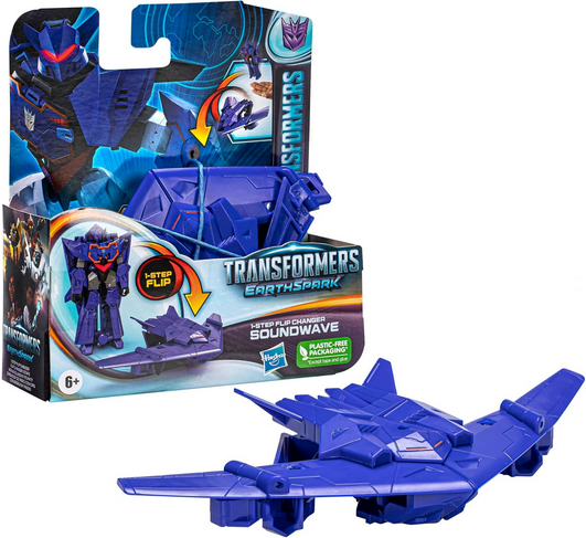 Transformers Toy EarthSpark 1-Step Flip Changer Soundwave