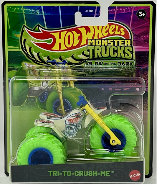 Hot Wheels Monster Truck TRI-TO-CRUSH-ME 1:64 Glow in the Dark 2025