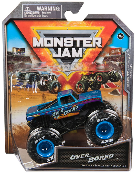 Monster Jam, Official Over Bored Monster Truck, Die-Cast Vehicle, 1:64 Scale, Kids Toys for Boys Ages 3 and up