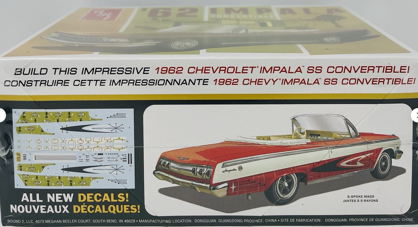 AMT 1/25 Scale 1962 Chevy Impala SS Convertible Plastic Model Kit AMT1355M