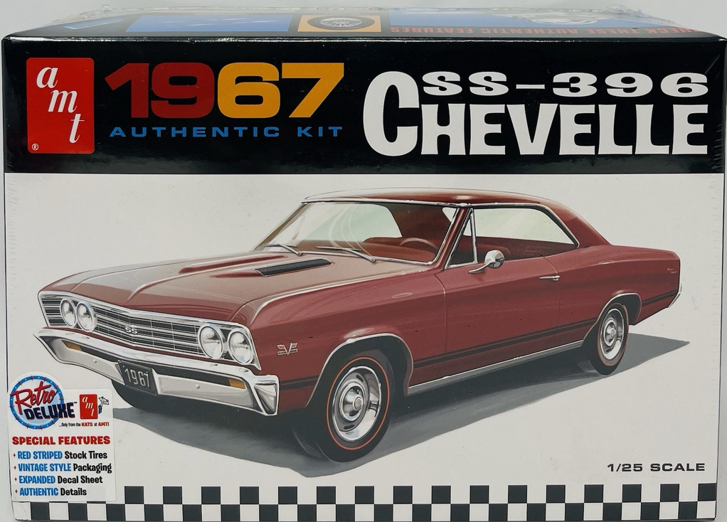 AMT 1/25 Scale 1967 Chevelle SS-396 - Retro Deluxe Factory Sealed Authentic Kit