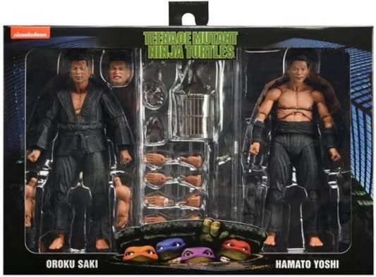 Teenage Mutant Ninja Turtles TMNT 1990 Movie Oroku Saki & Hamato Yoshi 7" 2-Pack Figure Collection