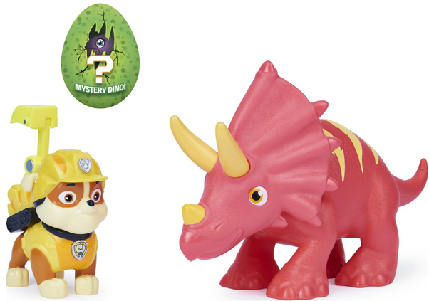 PAW Patrol, Dino Rescue Rubble and Dinosaur Action Figure Set, for Kids Aged 3 and up