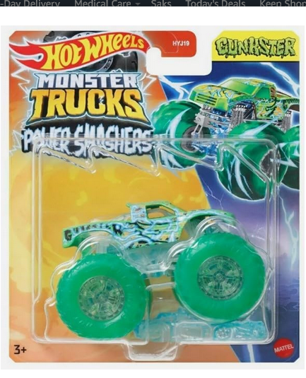 Hot Wheels Monster Trucks Gunkster 3/7 Power Smashers