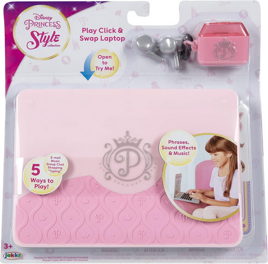 Disney Princess Style Collection Laptop with Phrases, Sound Effects & Music! Girls Toy Pretend Laptop