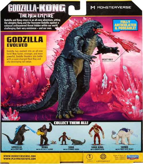 Godzilla x Kong 6" Godzilla Evolved (w/Heat Ray) by Playmates Toys