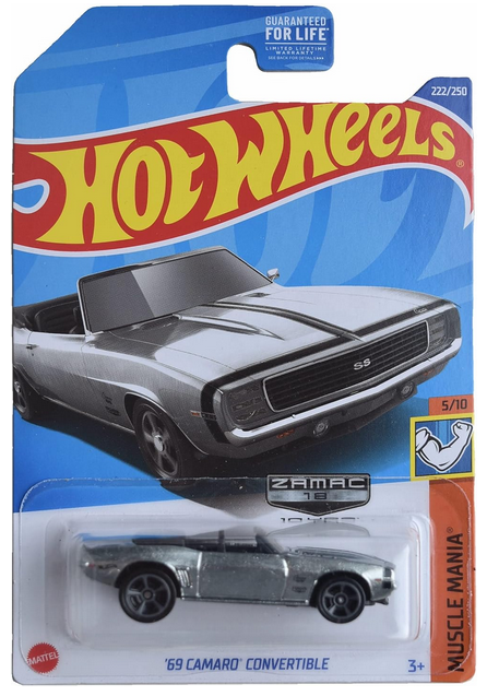 Hot Wheels Zamac '69 Camaro Convertible, Muscle Mania