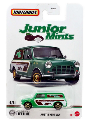 Matchbox Candy Austin Mini Van Diecast Car (Junior Mints)