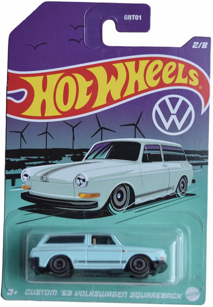 Hot Wheels Custom '69 Volkswagen Squareback, Blue 2/8