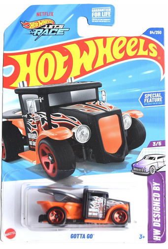 Hot Wheels Gotta Go, HW Designed by 3/5 [Black/Orange] 84/250